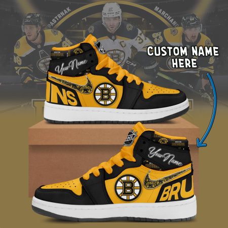 Boston Bruins AJ1 High Sneakers Shoes For Men And Women