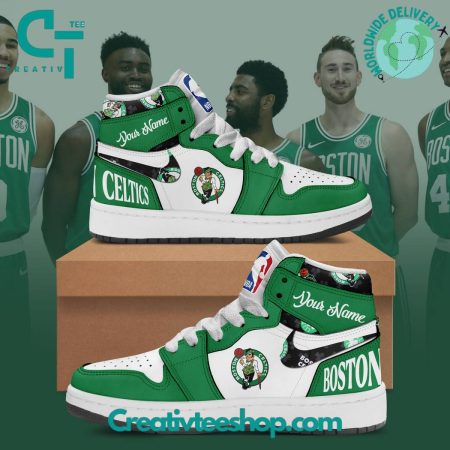 Boston Celtics AJ1 High Sneakers Shoes For Men And Women