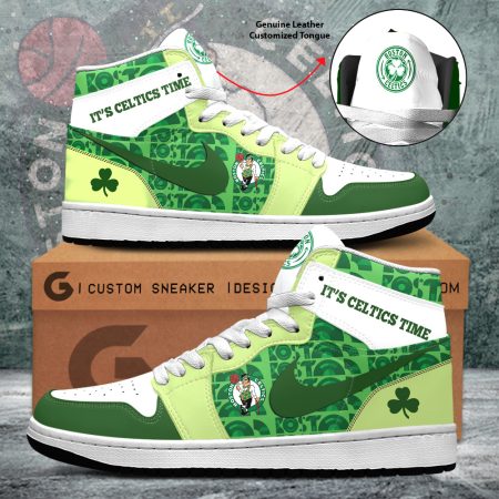 Boston Celtics AJ1 High Sneakers Shoes For Men And Women
