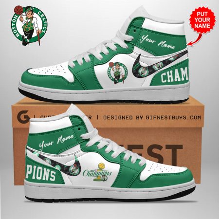 Boston Celtics AJ1 High Sneakers Shoes For Men And Women