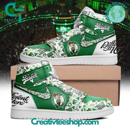 Boston Celtics AJ1 High Sneakers Shoes For Men And Women