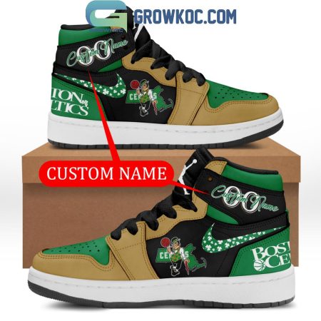 Boston Celtics AJ1 High Sneakers Shoes For Men And Women