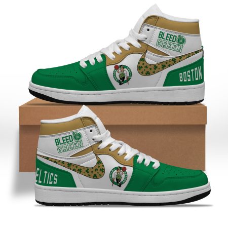 Boston Celtics AJ1 High Sneakers Shoes For Men And Women