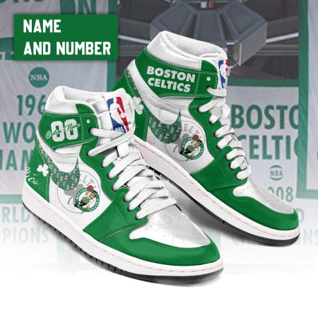 Boston Celtics AJ1 High Sneakers Shoes For Men And Women