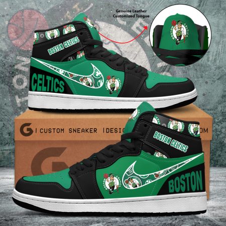 Boston Celtics AJ1 High Sneakers Shoes For Men And Women