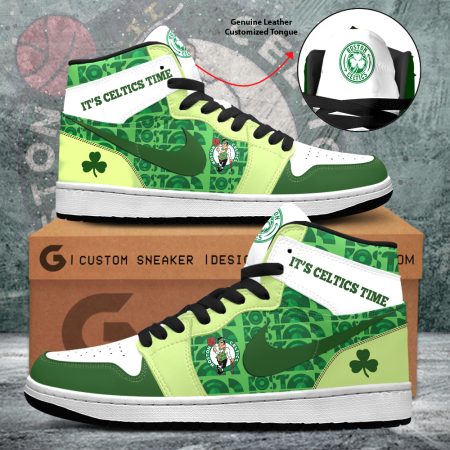 Boston Celtics AJ1 High Sneakers Shoes For Men And Women