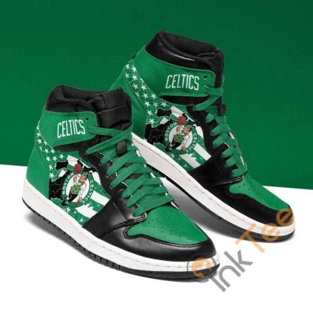 Boston Celtics NBA AJ1 High Sneakers Shoes For Men And Women