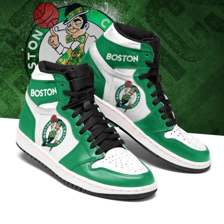 Boston Celtics NBA AJ1 High Sneakers Shoes For Men And Women