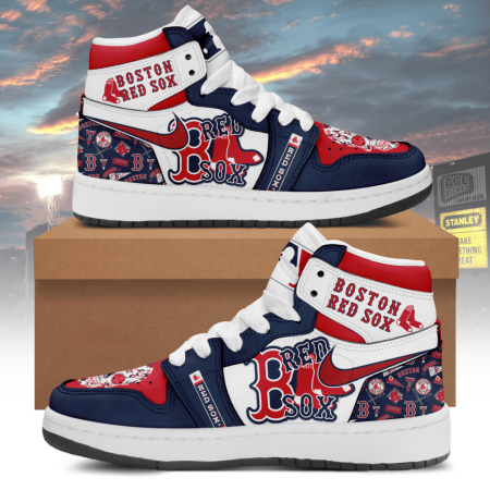Boston Red Sox AJ1 High Sneakers Shoes For Men And Women