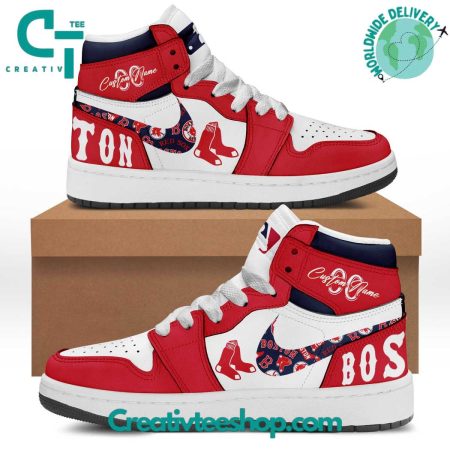 Boston Red Sox AJ1 High Sneakers Shoes For Men And Women
