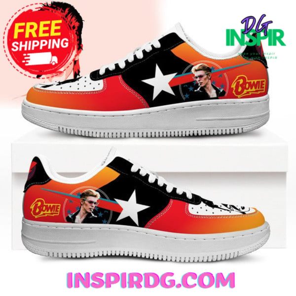 Bowie Star Orange Nike Air Force 1 Bowie Star Orange Air Low-Top Sneakers Shoes For Men And Women