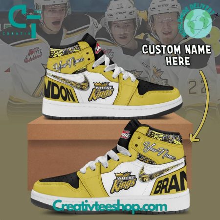 Brandon Wheat Kings  AJ1 High Sneakers Shoes For Men And Women