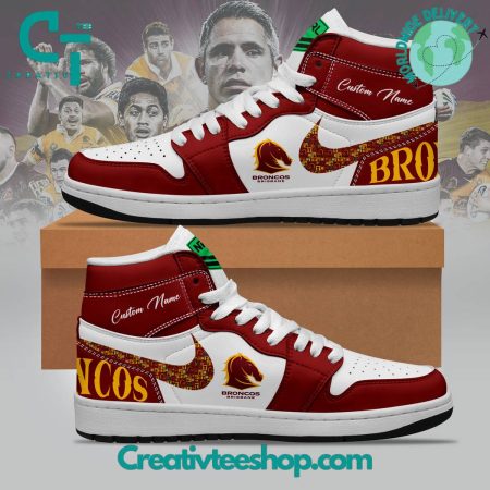 Brisbane Broncos AJ1 High Sneakers Shoes For Men And Women