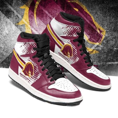 Brisbane Broncos NRL AJ1 High Sneakers Shoes For Men And Women