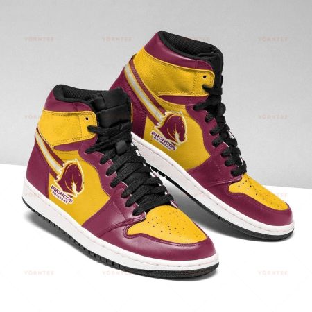 Brisbane Broncos NRL AJ1 High Sneakers Shoes For Men And Women
