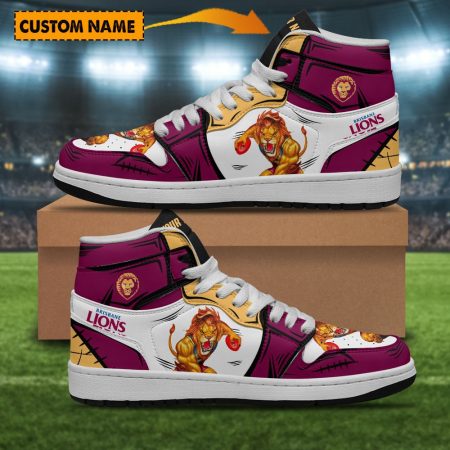 Brisbane Lions AJ1 High Sneakers Shoes For Men And Women