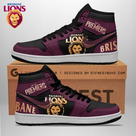 Brisbane Lions AJ1 High Sneakers Shoes For Men And Women