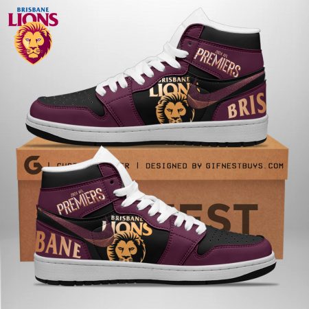 Brisbane Lions AJ1 High Sneakers Shoes For Men And Women