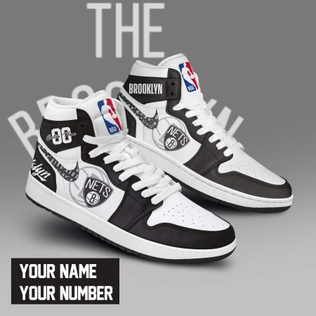Brooklyn Nets AJ1 High Sneakers Shoes For Men And Women