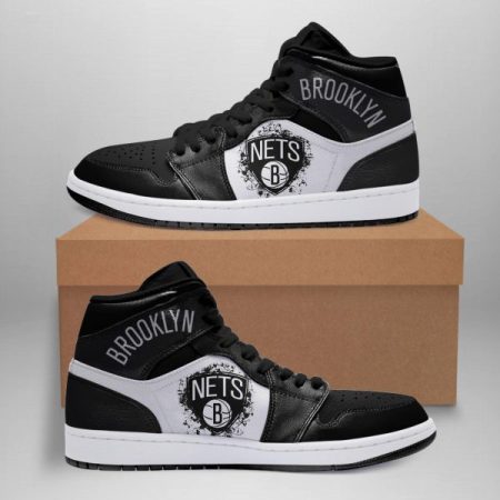 Brooklyn Nets AJ1 High Sneakers Shoes For Men And Women