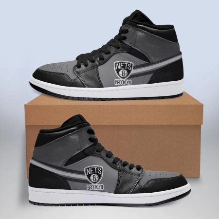 Brooklyn Nets NBA AJ1 High Sneakers Shoes For Men And Women