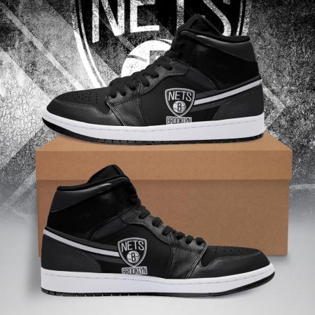 Brooklyn Nets NBA AJ1 High Sneakers Shoes For Men And Women