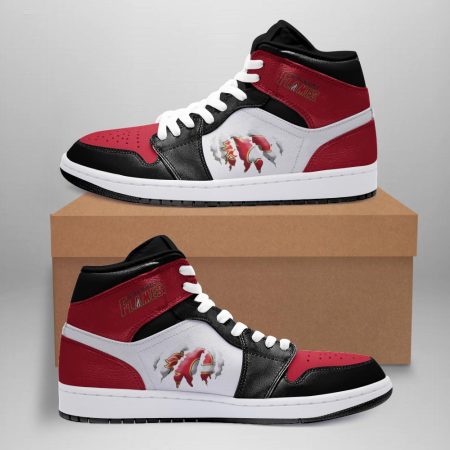 Calgary Flames AJ1 High Sneakers Shoes For Men And Women