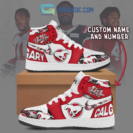 Calgary Stampeders AJ1 High Sneakers Shoes For Men And Women