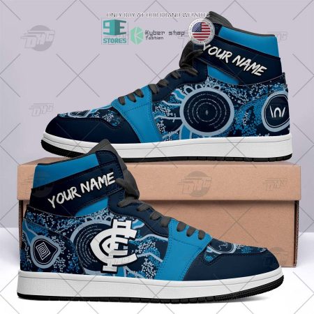 Carlton Blues AFL AJ1 High Sneakers Shoes For Men And Women