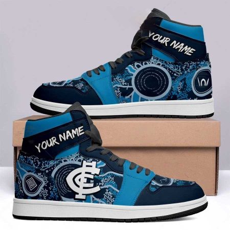 Carlton Blues AFL AJ1 High Sneakers Shoes For Men And Women