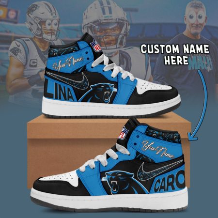 Carolina Panthers AJ1 High Sneakers Shoes For Men And Women