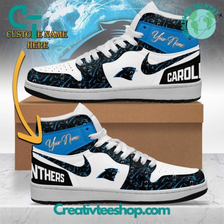 Carolina Panthers AJ1 High Sneakers Shoes For Men And Women