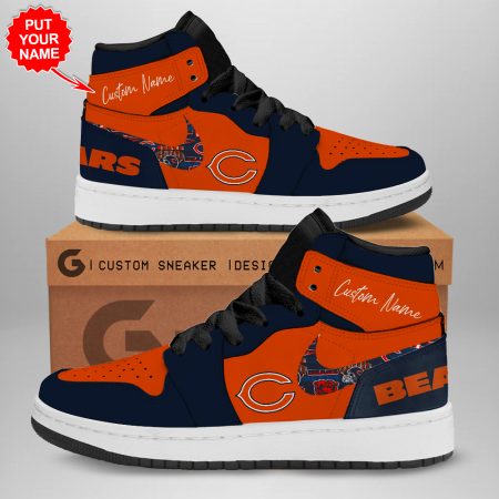 Chicago Bears AJ1 High Sneakers Shoes For Men And Women