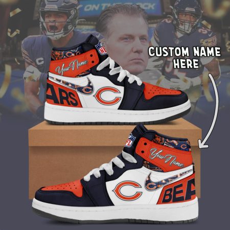 Chicago Bears AJ1 High Sneakers Shoes For Men And Women