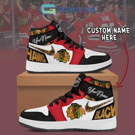 Chicago Blackhawks AJ1 High Sneakers Shoes For Men And Women