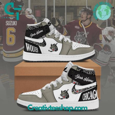 Chicago Wolves  AJ1 High Sneakers Shoes For Men And Women