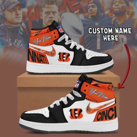 Cincinnati Bengals AJ1 High Sneakers Shoes For Men And Women