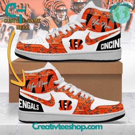 Cincinnati Bengals AJ1 High Sneakers Shoes For Men And Women