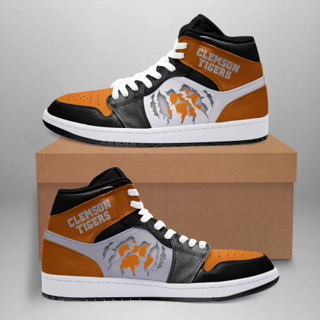 Clemson Tigers AJ1 High Sneakers Shoes For Men And Women