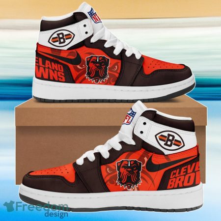 Cleveland Browns AJ1 High Sneakers Shoes For Men And Women