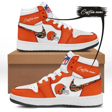 Cleveland Browns AJ1 High Sneakers Shoes For Men And Women