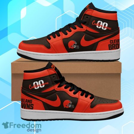 Cleveland Browns AJ1 High Sneakers Shoes For Men And Women