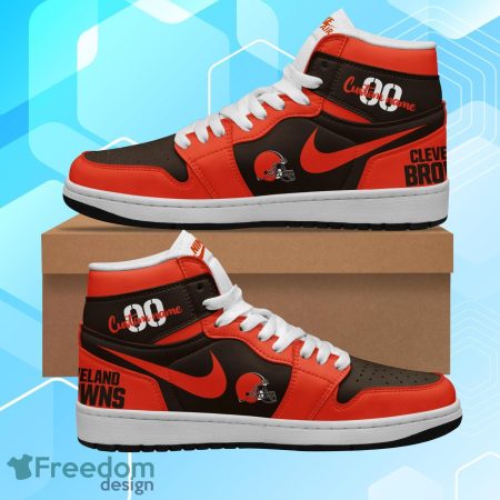 Cleveland Browns AJ1 High Sneakers Shoes For Men And Women