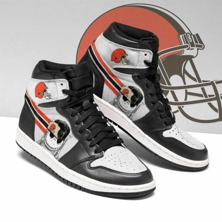 Cleveland Browns NFL AJ1 High Sneakers Shoes For Men And Women