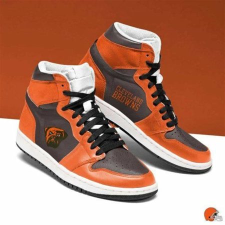Cleveland Browns NFL AJ1 High Sneakers Shoes For Men And Women