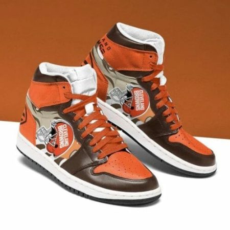 Cleveland Browns NFL AJ1 High Sneakers Shoes For Men And Women