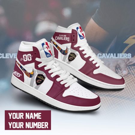 Cleveland Cavaliers AJ1 High Sneakers Shoes For Men And Women