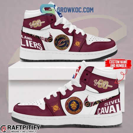 Cleveland Cavaliers AJ1 High Sneakers Shoes For Men And Women