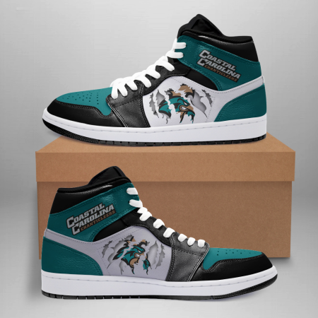 Coastal Carolina Chanticleers AJ1 High Sneakers Shoes For Men And Women