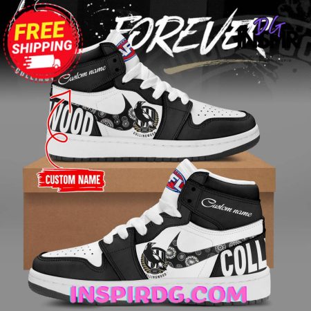 Collingwood Magpies AJ1 High Sneakers Shoes For Men And Women